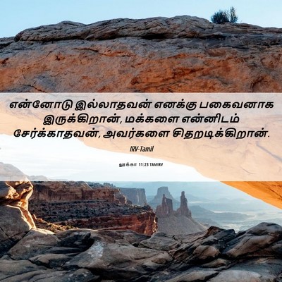 Picture 06 - லூக்கா 11:23 TAMIRV - என்னோடு இல்லாதவன் - Bible Verse Picture
