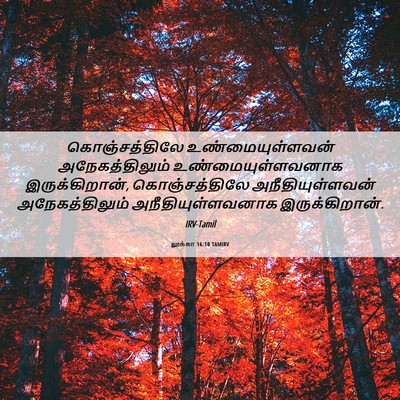 Picture 06 - லூக்கா 16:10 TAMIRV - கொஞ்சத்திலே - Bible Verse Picture