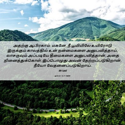 Picture 06 - லூக்கா 16:25 TAMIRV - அதற்கு ஆபிரகாம்: - Bible Verse Picture
