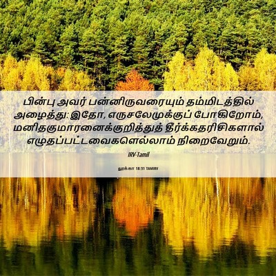 Picture 06 - லூக்கா 18:31 TAMIRV - பின்பு அவர் - Bible Verse Picture