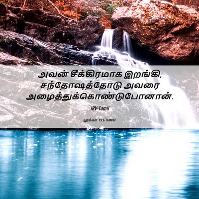 Picture 06 - லூக்கா 19:6 TAMIRV - அவன் சீக்கிரமாக - Bible Verse Picture