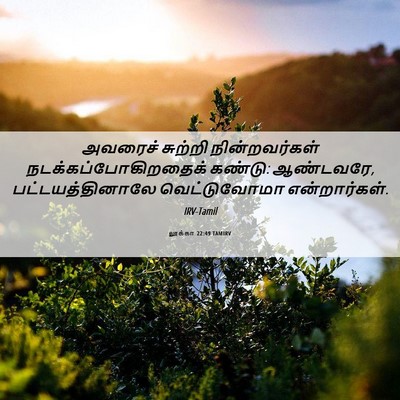 Picture 06 - லூக்கா 22:49 TAMIRV - அவரைச் சுற்றி - Bible Verse Picture