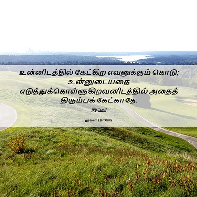 Picture 06 - லூக்கா 6:30 TAMIRV - உன்னிடத்தில் - Bible Verse Picture