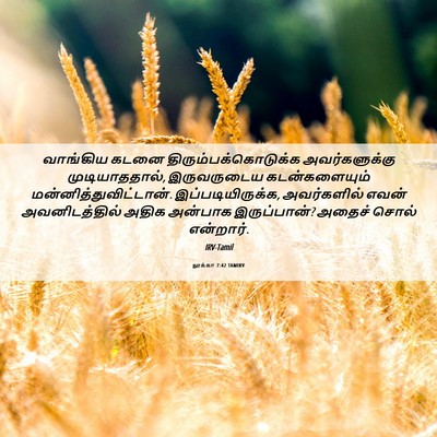 Picture 06 - லூக்கா 7:42 TAMIRV - வாங்கிய கடனை - Bible Verse Picture