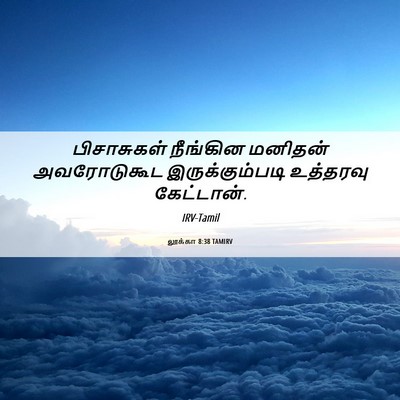 Picture 06 - லூக்கா 8:38 TAMIRV - பிசாசுகள் நீங்கின - Bible Verse Picture