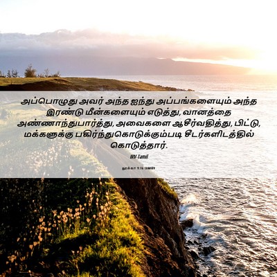 Picture 06 - லூக்கா 9:16 TAMIRV - அப்பொழுது அவர் - Bible Verse Picture
