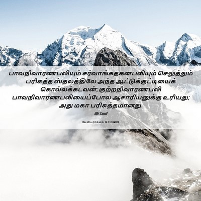 Picture 06 - லேவியராகமம் 14:13 TAMIRV - பாவநிவாரணபலியும் - Bible Verse Picture
