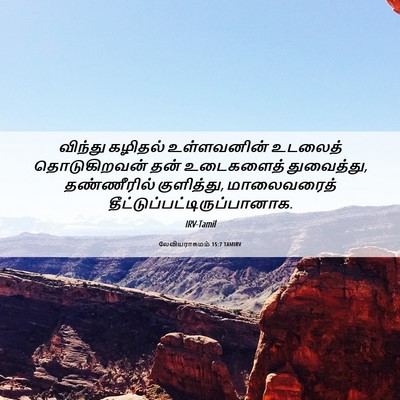 Picture 06 - லேவியராகமம் 15:7 TAMIRV - விந்து கழிதல் - Bible Verse Picture