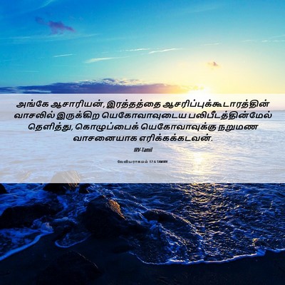 Picture 06 - லேவியராகமம் 17:6 TAMIRV - அங்கே ஆசாரியன், - Bible Verse Picture
