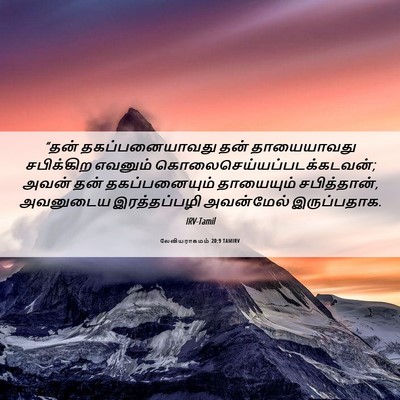Picture 06 - லேவியராகமம் 20:9 TAMIRV - “தன் தகப்பனையாவது - Bible Verse Picture
