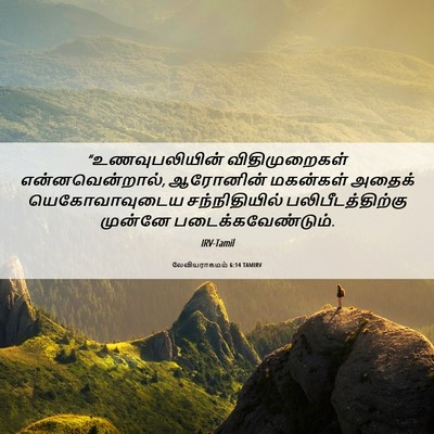 Picture 06 - லேவியராகமம் 6:14 TAMIRV - “உணவுபலியின் - Bible Verse Picture