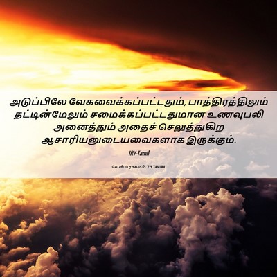 Picture 06 - லேவியராகமம் 7:9 TAMIRV - அடுப்பிலே - Bible Verse Picture