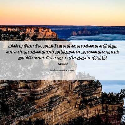 Picture 06 - லேவியராகமம் 8:10 TAMIRV - பின்பு மோசே, - Bible Verse Picture