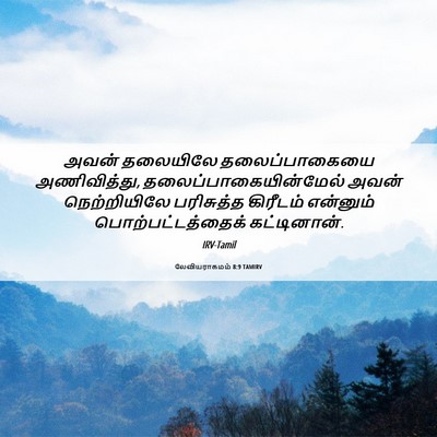 Picture 06 - லேவியராகமம் 8:9 TAMIRV - அவன் தலையிலே - Bible Verse Picture