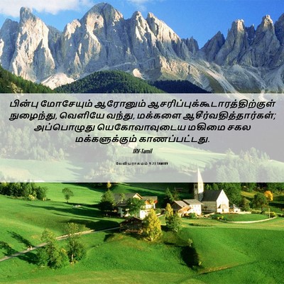 Picture 06 - லேவியராகமம் 9:23 TAMIRV - பின்பு மோசேயும் - Bible Verse Picture