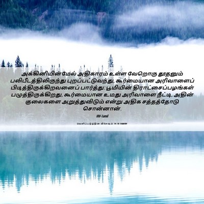 Picture 06 - வெளிப்படுத்தின விசேஷம் 14:18 TAMIRV - அக்கினியின்மேல் - Bible Verse Picture