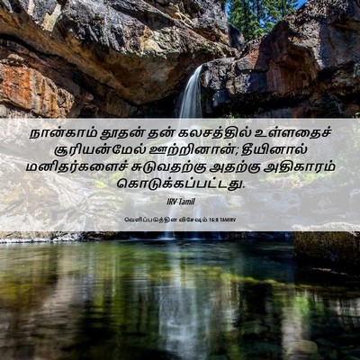 Picture 06 - வெளிப்படுத்தின விசேஷம் 16:8 TAMIRV - நான்காம் தூதன் - Bible Verse Picture
