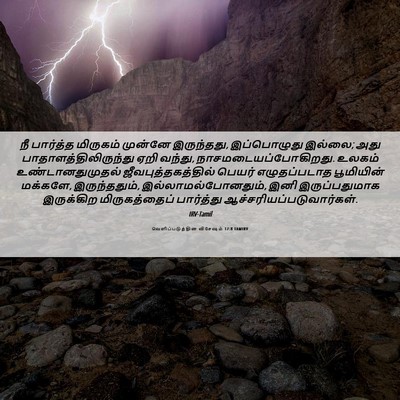 Picture 06 - வெளிப்படுத்தின விசேஷம் 17:8 TAMIRV - நீ பார்த்த - Bible Verse Picture