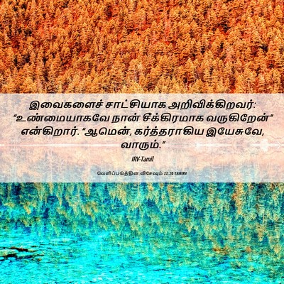 Picture 06 - வெளிப்படுத்தின விசேஷம் 22:20 TAMIRV - இவைகளைச் - Bible Verse Picture