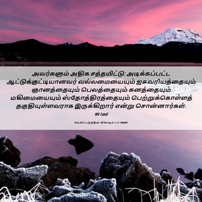 Picture 06 - வெளிப்படுத்தின விசேஷம் 5:12 TAMIRV - அவர்களும் அதிக - Bible Verse Picture