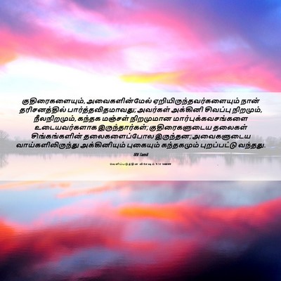 Picture 06 - வெளிப்படுத்தின விசேஷம் 9:17 TAMIRV - குதிரைகளையும், - Bible Verse Picture