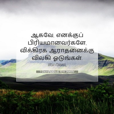 Picture 07 - 1 கொரிந்தியர் 10:14 TAMIRV - ஆகவே, எனக்குப் - Bible Verse Picture