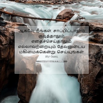 Picture 07 - 1 கொரிந்தியர் 10:31 TAMIRV - ஆகவே, நீங்கள், - Bible Verse Picture