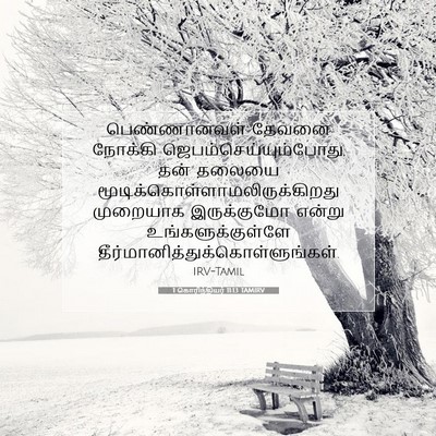 Picture 07 - 1 கொரிந்தியர் 11:13 TAMIRV - பெண்ணானவள் தேவனை - Bible Verse Picture