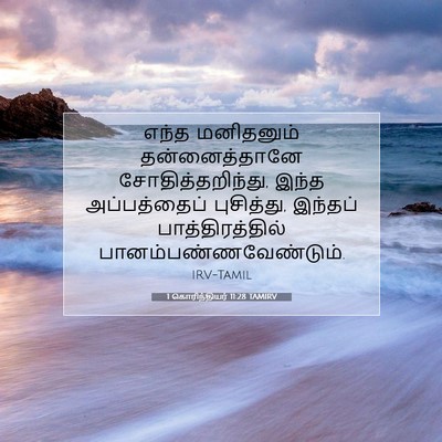 Picture 07 - 1 கொரிந்தியர் 11:28 TAMIRV - எந்த மனிதனும் - Bible Verse Picture