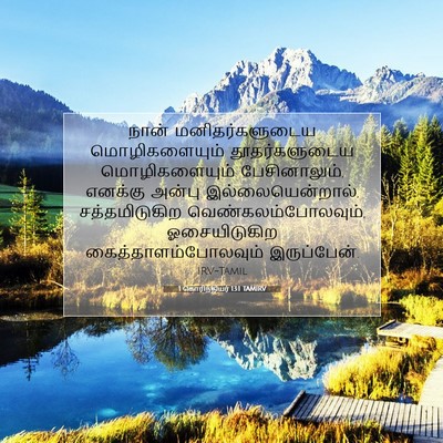 Picture 07 - 1 கொரிந்தியர் 13:1 TAMIRV - நான் மனிதர்களுடைய - Bible Verse Picture