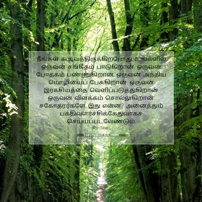 Picture 07 - 1 கொரிந்தியர் 14:26 TAMIRV - நீங்கள் - Bible Verse Picture
