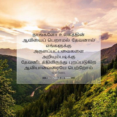 Picture 07 - 1 கொரிந்தியர் 2:12 TAMIRV - நாங்களோ உலகத்தின் - Bible Verse Picture