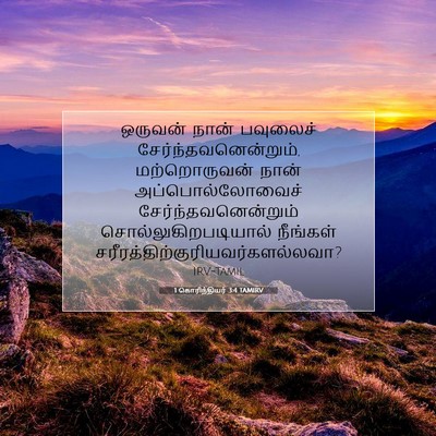 Picture 07 - 1 கொரிந்தியர் 3:4 TAMIRV - ஒருவன் நான் - Bible Verse Picture