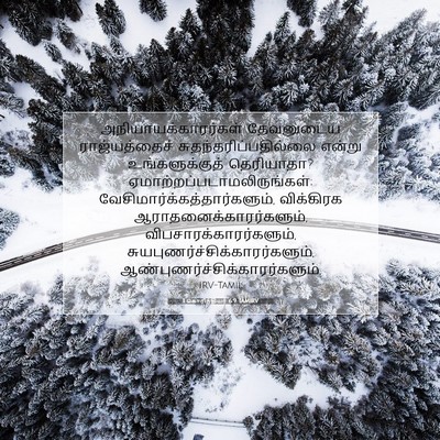 Picture 07 - 1 கொரிந்தியர் 6:9 TAMIRV - அநியாயக்காரர்கள் - Bible Verse Picture
