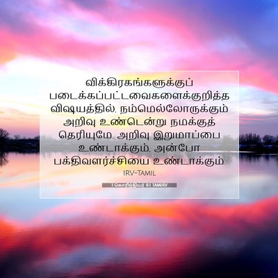 Picture 07 - 1 கொரிந்தியர் 8:1 TAMIRV -  - Bible Verse Picture