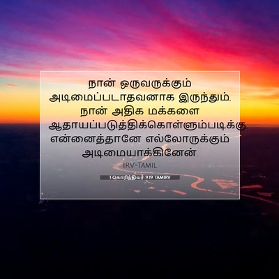 Picture 07 - 1 கொரிந்தியர் 9:19 TAMIRV - நான் ஒருவருக்கும் - Bible Verse Picture