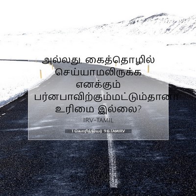 Picture 07 - 1 கொரிந்தியர் 9:6 TAMIRV - அல்லது, - Bible Verse Picture
