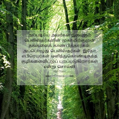 Picture 07 - 1 சாமுவேல் 14:11 TAMIRV - அப்படியே அவர்கள் - Bible Verse Picture