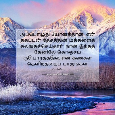 Picture 07 - 1 சாமுவேல் 14:29 TAMIRV - அப்பொழுது - Bible Verse Picture