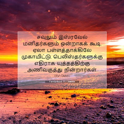 Picture 07 - 1 சாமுவேல் 17:2 TAMIRV - சவுலும் இஸ்ரவேல் - Bible Verse Picture