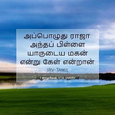 Picture 07 - 1 சாமுவேல் 17:56 TAMIRV - அப்பொழுது ராஜா: - Bible Verse Picture