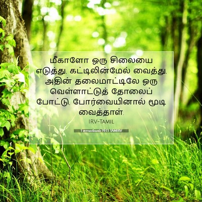 Picture 07 - 1 சாமுவேல் 19:13 TAMIRV - மீகாளோ ஒரு சிலையை - Bible Verse Picture