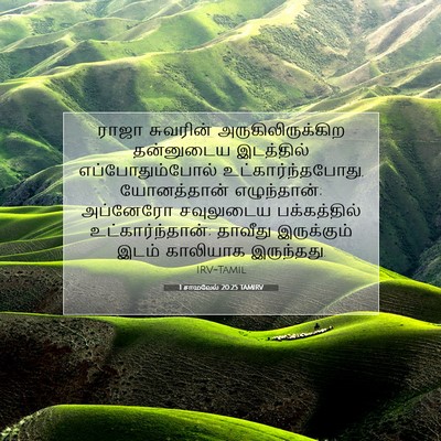 Picture 07 - 1 சாமுவேல் 20:25 TAMIRV - ராஜா சுவரின் - Bible Verse Picture