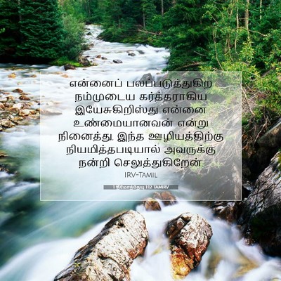 Picture 07 - 1 தீமோத்தேயு 1:12 TAMIRV - என்னைப் - Bible Verse Picture