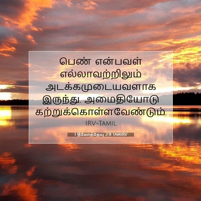 Picture 07 - 1 தீமோத்தேயு 2:11 TAMIRV - பெண் என்பவள் - Bible Verse Picture