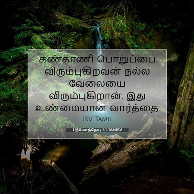 Picture 07 - 1 தீமோத்தேயு 3:1 TAMIRV - கண்காணி பொறுப்பை - Bible Verse Picture