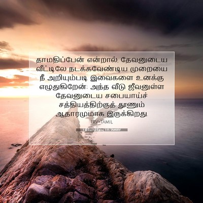 Picture 07 - 1 தீமோத்தேயு 3:15 TAMIRV - தாமதிப்பேன் - Bible Verse Picture