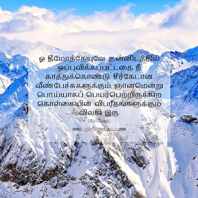 Picture 07 - 1 தீமோத்தேயு 6:20 TAMIRV - ஓ தீமோத்தேயுவே, - Bible Verse Picture