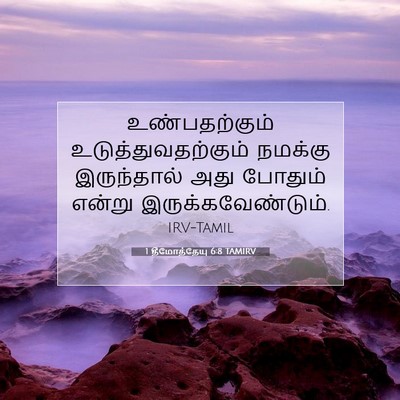 Picture 07 - 1 தீமோத்தேயு 6:8 TAMIRV - உண்பதற்கும் - Bible Verse Picture