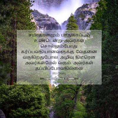 Picture 07 - 1 தெசலோனிக்கேயர் 5:3 TAMIRV - சமாதானமும் - Bible Verse Picture